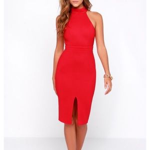 LuLus high neck red dress